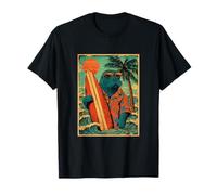 Lamantino Surfista Retro Hawaiano Spiaggia Estate Mare Surf Maglietta