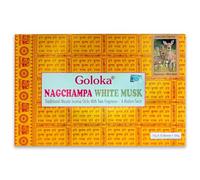 LAMARE - Bastoncini di Incenso Goloka Nag Champa Fusión Series - Due Fragranze in Ogni Bastoncino - Nuovo Tocco - Varietà Aromatica - Artigianato Meticoloso - 15gr x 12 Scatole = 180gr (White Musk)