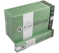 Lamare by Vijayshree Golden Nag White Sage - 12 confezioni da 15 g = 180 g - Aromaterapia - Meditazione - Spiritualità - 100% naturale EcoFriendly
