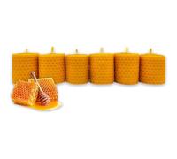 LAMARE Candela al miele naturale puro al 100% pura cera d'api - Pannello - Confezione da 6 unità - Lunghezza 5 cm - Diametro 4,5 cm