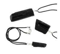 LAMARE - Ciondolo Tormalina - Tormalina Grezza - Regalo Speciale - 1 unità (Tormalina Nera)