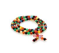 LAMARE - COLLANA JAPA MALA TIBETANA IN AGATA - Collana/Bracciale con 108 Perle per Meditazione e Yoga - 6MM - Ideale Come Regalo - 1 Pezzo (Ágata Multicolore)