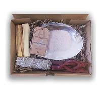 LAMARE Smudge - Kit di pulizia - 1 salvia californiana - 2 bastoncini di Palo Santo Perù - Conchiglia di perla con supporto - Sale dell'Himalaya - Kit di pulizia e purificazione.
