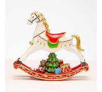 Lamart Noel by Cavallo a Dondolo Natalizio 20,5cm Bianco Resina Decorazione Natalizia