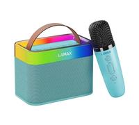 LAMAX KaraokeKid1 - Altoparlante portatile per bambini, con karaoke e microfono karaoke, con cambio vocale, per ascoltare e intrattenere, design per bambini, Bluetooth 5.3, retroilluminazione a LED