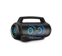 LAMAX PartyGo1 - Altoparlante portatile Bluetooth per partito con manico e microfono cablato, BT 5.3, potenza 100 W, 3 modalità di retroilluminazione LED, durata della batteria 20 ore, impermeabile