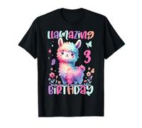 LAMAZING 3 ° compleanno Cute Llama Family Party Alpaca Girl Maglietta