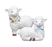 Lamb Garden Statue - Cartoon Sheep Home Accent Statue For Spring Decor | 6cm/2.4 Inches Resin Figurines For Farmhouse Tiered Tray | Cute Animal Ornament For Living Room, Bedroom, Bookshelf, Garden Pat