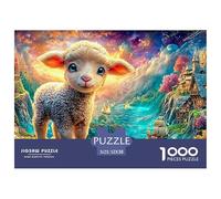 Lamb in A Vibrant, Fairy-tale Landscape Puzzle Da 1000 Pezzi Dream Sheep Allenamento Mentale Per Adulti E Bambini 52x38cm/1000pcs