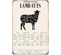 Lamb Meat Cutting Diagram Metal Sign Retro Wall Decor for Man Cave Kitchen Bar Garage Game Room 8 X 12 in