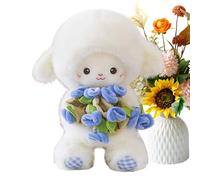Lamb Stuffed Animal - 30 cm Cute Cuddly Huggable Soft Doll, Lamb Plush Stuffed Animal | Bouquet di rose Transforms Into A Hat Plush Toy for Bedroom Living Room Divano Car Children's Room