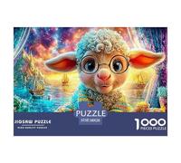 Lamb with Glasses, Sweater, Magical Sea View Puzzle Da 1000 Pezzi Dream Sheep Perfetto Regalo Per Ragazzi, Ragazze, Uomini E Donne 38x26cm/1000pcs