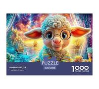 Lamb with Glasses, Sweater, Magical Sea View Puzzle Da 1000 Pezzi Dream Sheep Sfidante E Di Ingegno Per Tutte Le Età 52x38cm/1000pcs