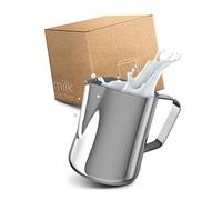 Lambda Coffee Bricco per latte acciaio inox lucido 600 ml | bricco per schiuma di latte, latte art, Bollitore latte | tazza con beccuccio per latte | Caraffa per il latte | bricco latte professionale