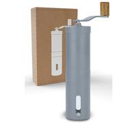 Lambda Coffee Macinacaffè manuale in acciaio inox e alluminio, macinino espresso con macina in acciaio inox o meccanismo in ceramica (blu, macinacaffè con meccanismo in ceramica)