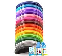 Lambluefly Ricariche Penna 3D PLA, 24 Colori da 5M, 200M Totali Ricarica Penna 3d 1,75 mm, Fili per Penna-3D Colorati Con Manicotto in Silicone e Modello,Compatibile con Penne-3d MYNT3D