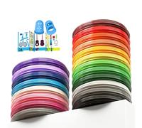Lambluefly Ricariche Penna 3D PLA, 32 Colori da 5M, 200M Totali Ricarica Penna 3d 1,75 mm, Fili per Penna-3D Colorati Con Manicotto in Silicone e Modello,Compatibile con Penne-3d MYNT3D