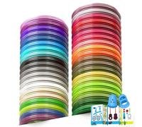 Lambluefly Ricariche Penna 3D PLA, 40 Colori da 5M, 200M Totali Ricarica Penna 3D 1,75 mm, Fili per Penna 3D Colorati Con Manicotto in Silicone e Modello,Fili Penna 3D Compatibile con Penne 3D MYNT3D
