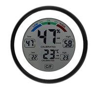 Lambo Termometro Domestico per Interni - Igrometro Digitale Rotondo con Sveglia | per la casa Monitor di umidità per camere da Letto e soggiorni