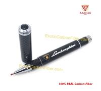 Lamborghini Bianco Scritta Oro Logo Carbonio Fibra Penna a Sfera - Nuovo