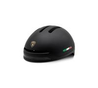 Automobili Lamborghini Smart Helmet Advanced con Luce Frontale e Indicatori di Direzione integrati, Unisex, Taglia Unica, Nero