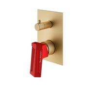 Lamborghini Hyper rubinetto vasca/doccia per 2-3 uscite, incluso corpo incasso, HYP1991-OS+LEV001C-FL+INT9036-00TL, Lamborghini Hyper noble gold [Rubinetteria Bagno > Rubinetteria Doccia]