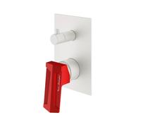 Lamborghini Hyper rubinetto vasca/doccia per 2-3 uscite, per corpo incasso, HYP1991-BO+LEV001C-FL, Lamborghini Hyper arctic white [Rubinetteria Bagno > Rubinetteria Doccia]