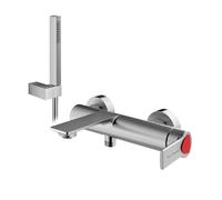 Lamborghini Vortex rubinetto vasca con set doccia, VOR9920-CS+LEV002A-CSFL, Lamborghini Vortex brushed silver [Rubinetteria Bagno > Rubinetteria Vasca]