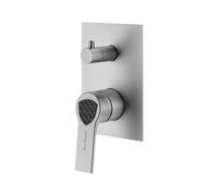 Lamborghini Vortex rubinetto vasca/doccia per 2-3 uscite, incluso corpo incasso, VOR1991-CS+LEV002A-CSCA+INT9036-00TL, Lamborghini Vortex brushed silver [Rubinetteria Bagno > Rubinetteria Doccia]