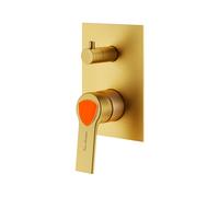 Lamborghini Vortex rubinetto vasca/doccia per 2-3 uscite, incluso corpo incasso, VOR1991-OB+LEV002A-OBFB+INT9036-00TL, Lamborghini Vortex brushed gold [Rubinetteria Bagno > Rubinetteria Doccia]