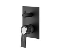 Lamborghini Vortex rubinetto vasca/doccia per 2-3 uscite, per corpo incasso, VOR1991-NO+LEV002A-NOBO, Lamborghini Vortex matt black [Rubinetteria Bagno > Rubinetteria Doccia]