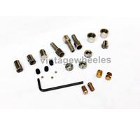 Lambretta Bgm Tipo Perni Portanti & Cilindro Pomello Regolabili Kit Set Acciaio