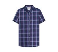Lambretta Camicie button down a maniche corte a quadri da uomo, Blu navy/Blu/Rosso, L