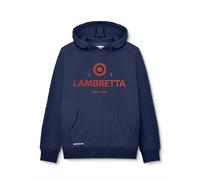 Lambretta da Uomo con Cappuccio Oth Felpa Scuro Coulisse Navy Rosso UK Taglia