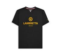 Lambretta da Uomo Maglietta Girocollo Riga da Corsa Nero Taglia UK