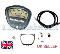 Lambretta GP Contachilometri 90 mph Nero Con Cavo E Clip Fissaggio