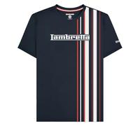 Lambretta Maglietta da uomo a righe, Blu, XXL