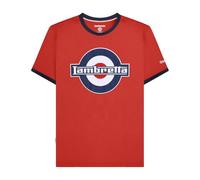 Lambretta Maglietta da uomo Ringer, Rosso, 3XL