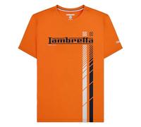 Lambretta Magliette retrò da uomo a righe da corsa, Arancione, XL