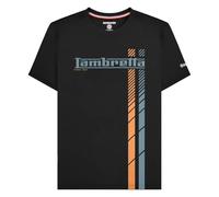 Lambretta Magliette retrò da uomo a righe da corsa, Nero , L