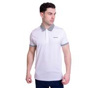 Lambretta Polo da uomo a maniche corte con bordo a scacchiera, bianco, 3XL