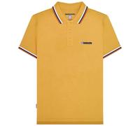Lambretta Polo Da Uomo Regular Oro Triple Tipped Manica Corta Nuovo
