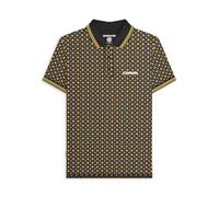Lambretta Polo Uomo Retro Geometrico Manica Corta 7164 - Nero, nero/oro, XL