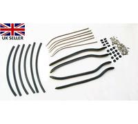 Lambretta Serie 1 & 2 Completo Pavimento Runner Kit Acciaio Inox Nero Fissaggio