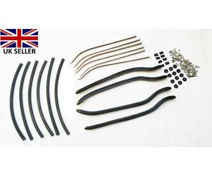 Lambretta Serie 1 & 2 Completo Pavimento Runner Kit Acciaio Inox Nero Fissaggio