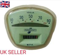 Lambretta Serie 3 Li SX TV Tachimetro Verde 90 MPH - Adatto Per Cavi Italiani