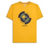 Lambretta T-shirt da uomo a maniche corte in cotone con grafica, Oro, XL
