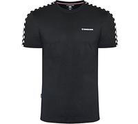 Lambretta T-shirt da uomo con maniche a scacchi nastrate bicolore, Nero , L