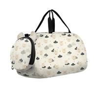 Lambs Cloud Off White Duffel Bag con scomparto per scarpe multifunzionale Carry On Borsa per la notte per viaggi, sport, borsone da viaggio, weekender bolso para palestra
