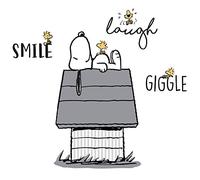Lambs & Ivy Classic Snoopy con Woodstock & Dog House nero/grigio adesivi da parete